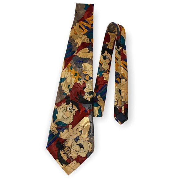 Vintage Flintstones Bunbury Hand-Made Silk Neck Tie - Picture 1 of 4